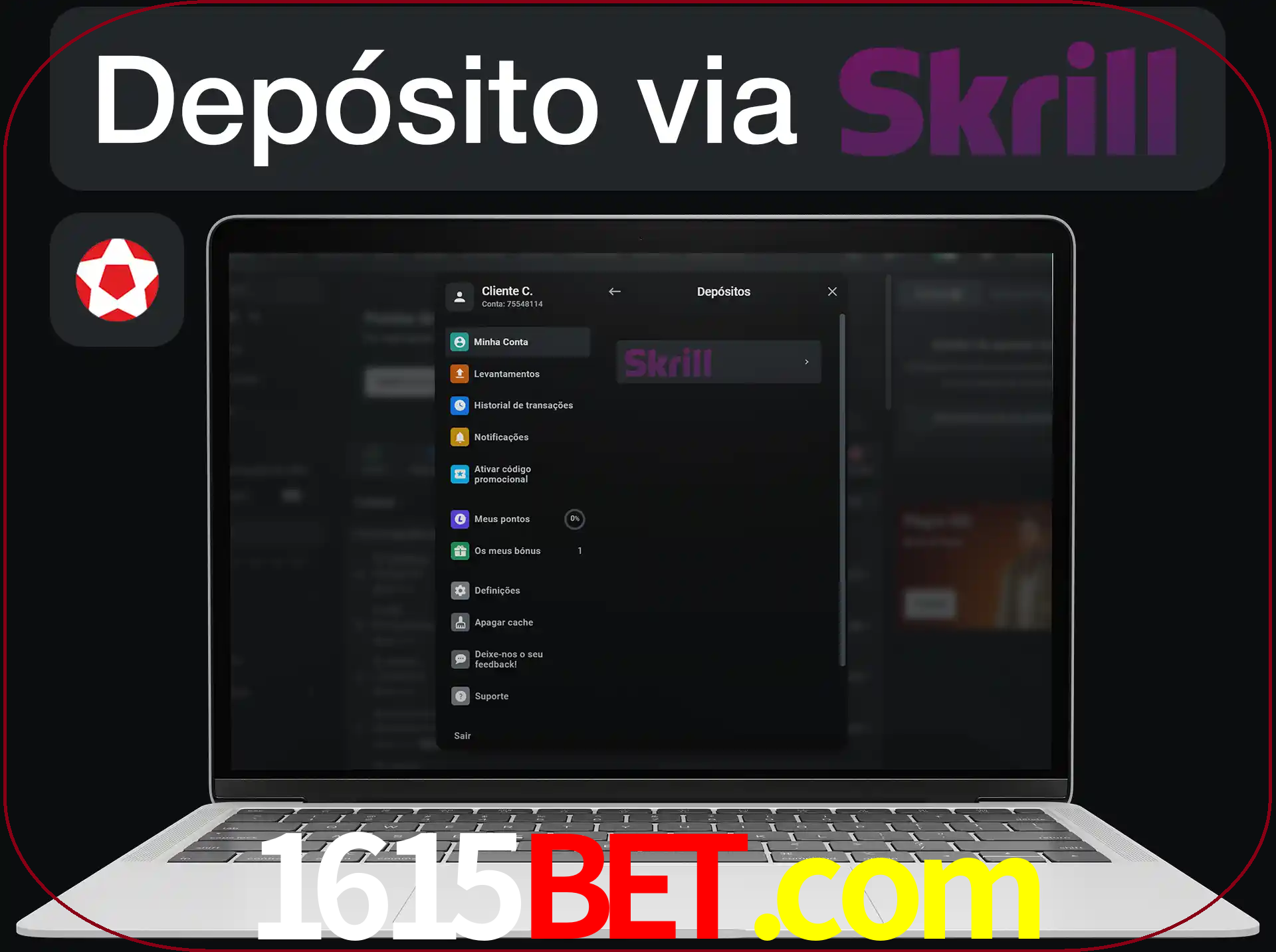 Fazer depósitos com Skrill.